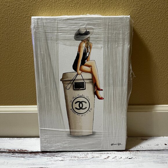 Oliver Gal "Cafe Au Lait Cambon" Canvas Wall Art 15x10 Home Decor